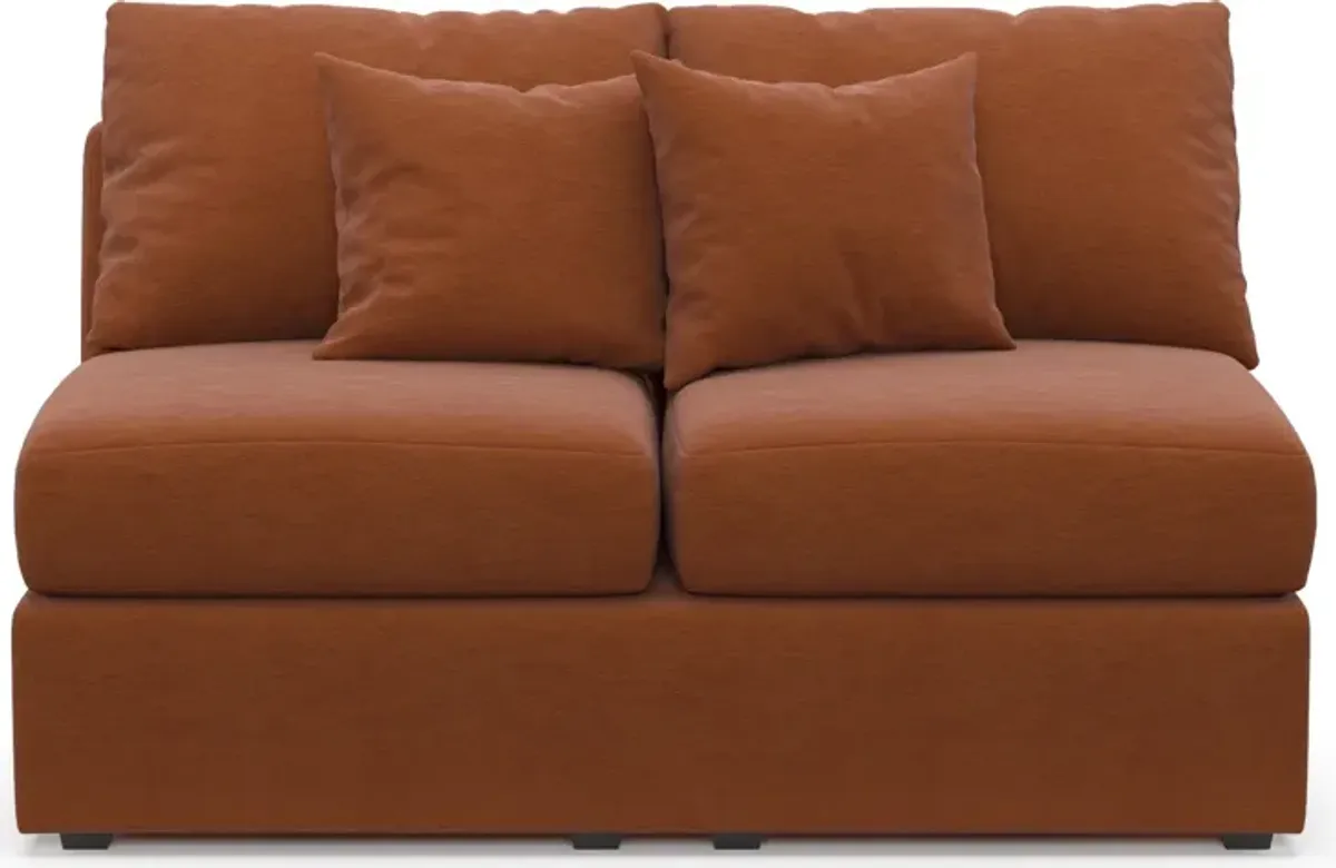 Nest Hybrid Comfort Armless Loveseat - Merrimac Brick