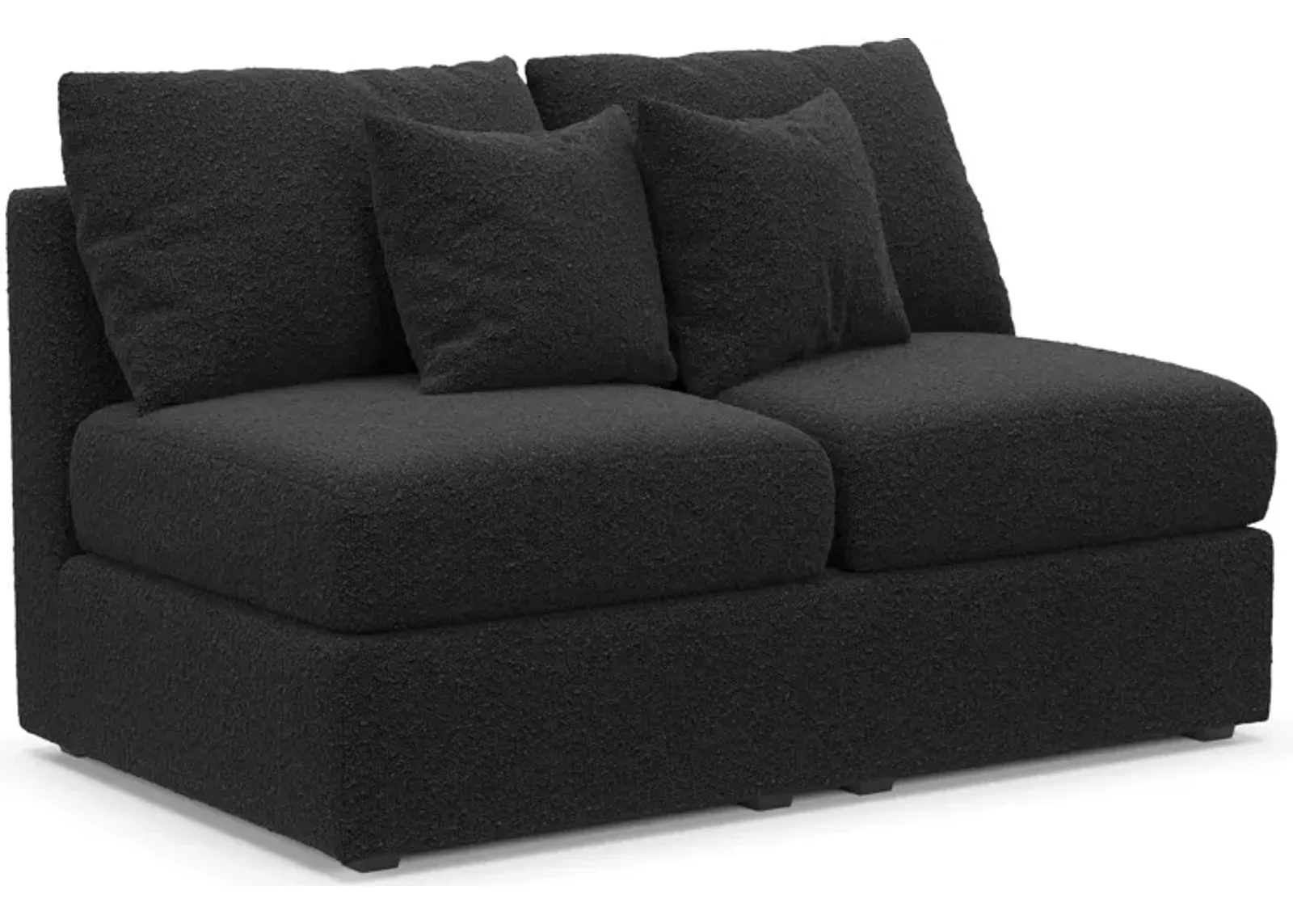 Nest Hybrid Comfort Armless Loveseat - Bloke Obsidian