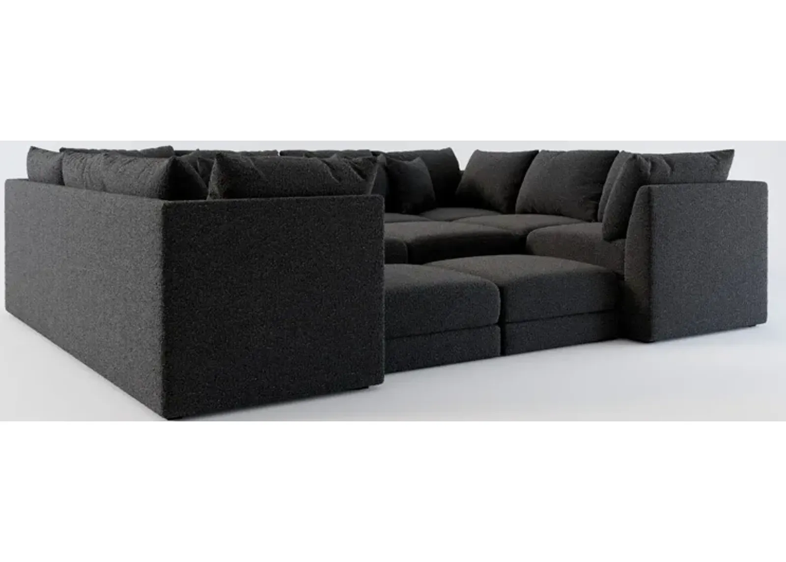 Nest Hybrid Comfort 7-Piece Pit Sectional - Bloke Obsidian