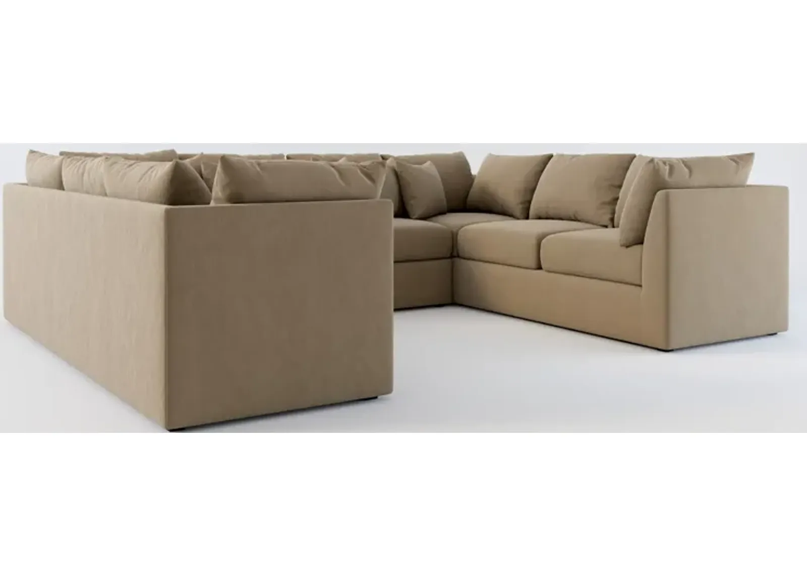 Nest Hybrid Comfort 3-Piece Pit Sectional - Merrimac Brownstone