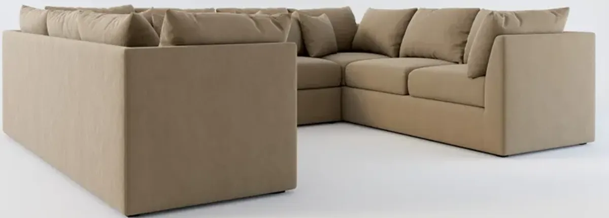 Nest Hybrid Comfort 3-Piece Pit Sectional - Merrimac Brownstone