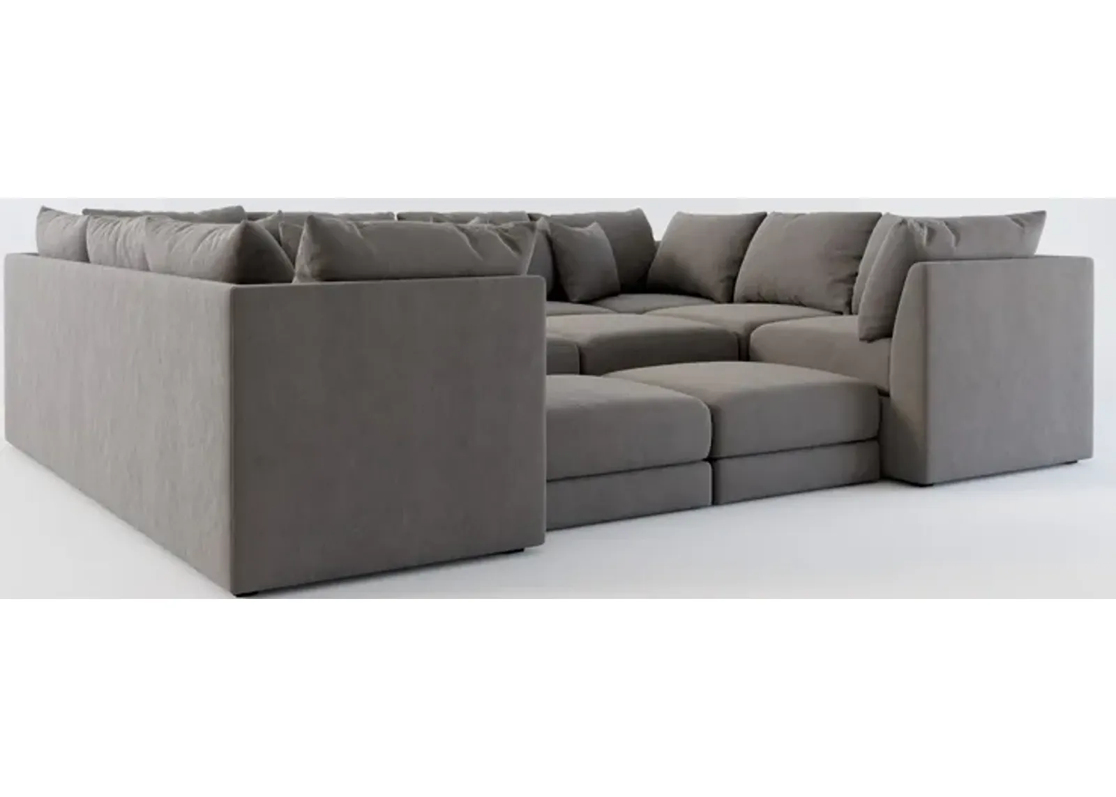 Nest Hybrid Comfort 9-Piece Pit Sectional - Merrimac Ash