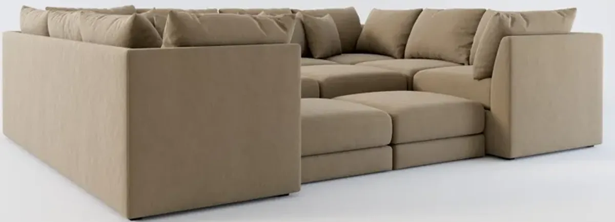 Nest Hybrid Comfort 9-Piece Pit Sectional - Merrimac Brownstone