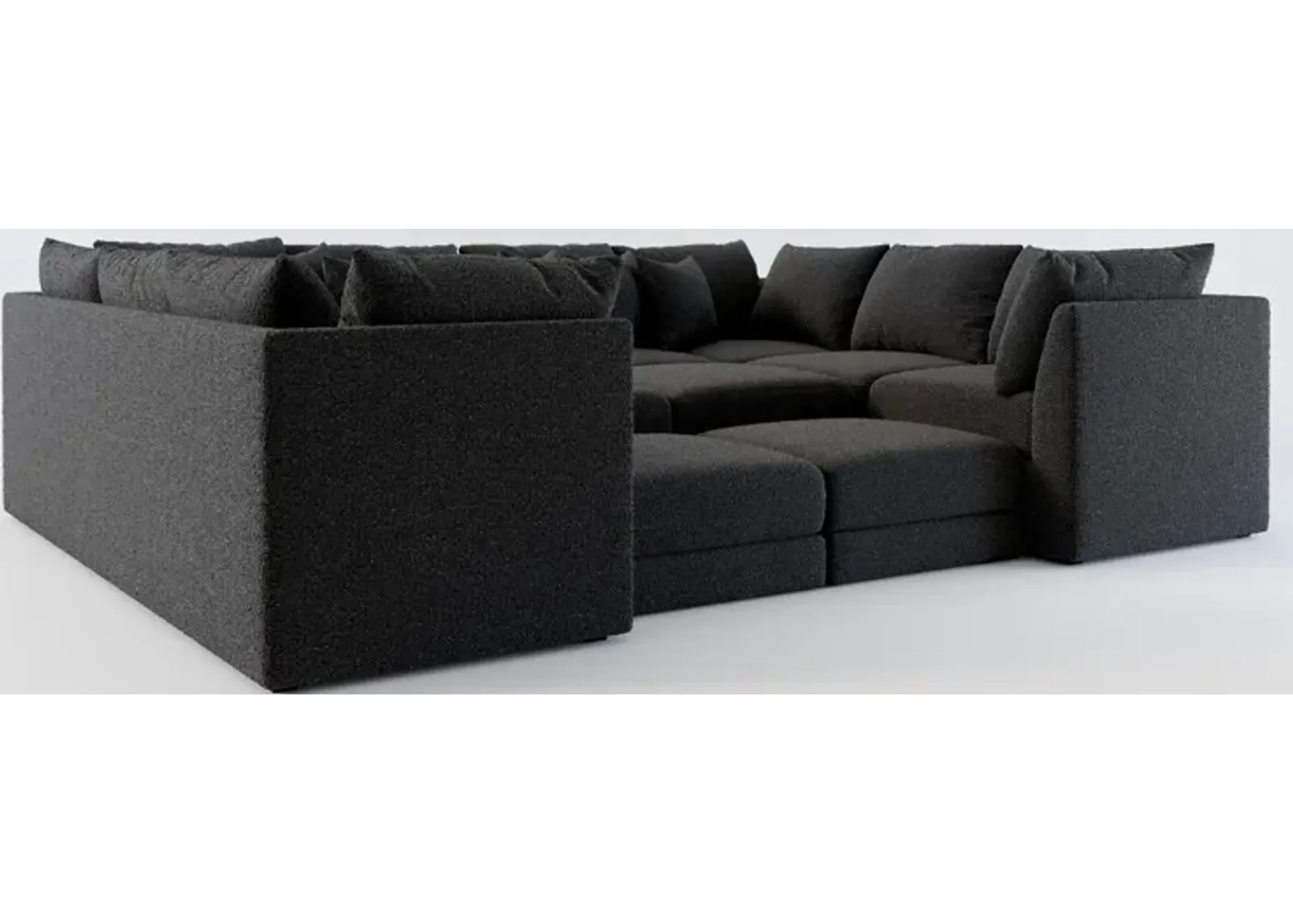 Nest Hybrid Comfort 9-Piece Pit Sectional - Bloke Obsidian