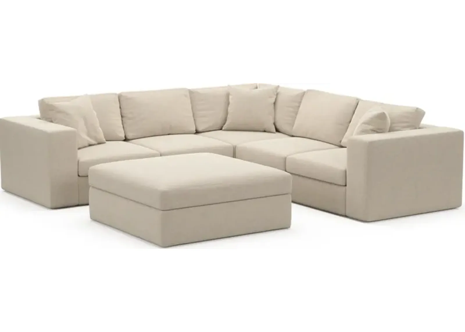 Collin Hybrid Comfort 5-Piece Sectional and Ottoman - Basker Antique