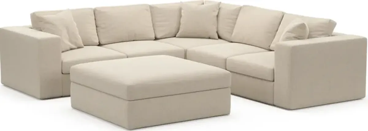 Collin Hybrid Comfort 5-Piece Sectional and Ottoman - Basker Antique