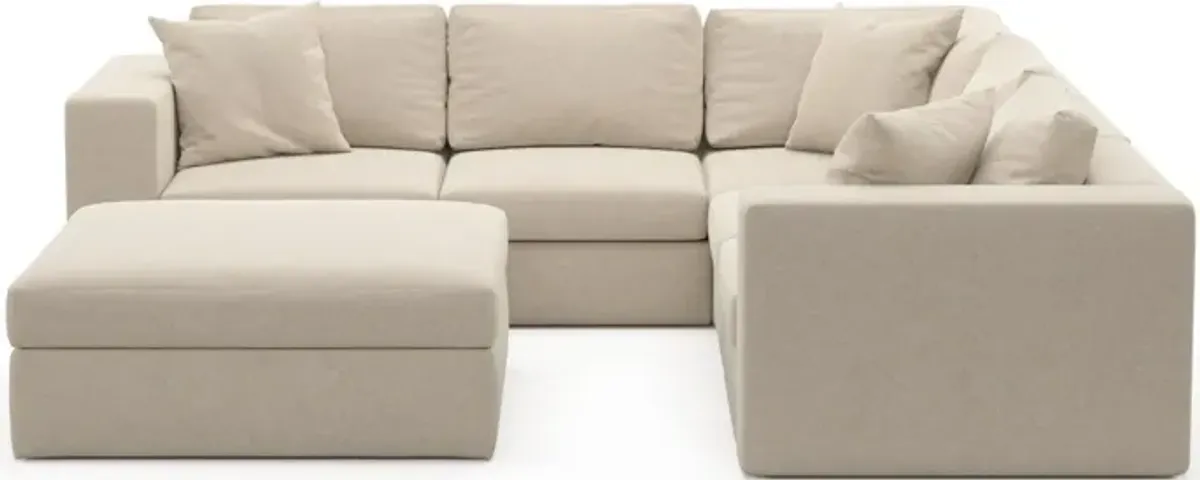 Collin Foam Comfort 5-Piece Sectional and Ottoman - Basker Antique