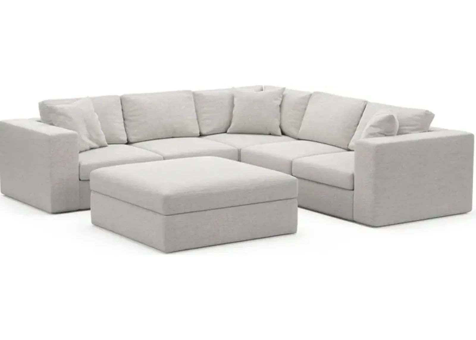 Collin Foam Comfort 5-Piece Sectional and Ottoman - Adario Fog