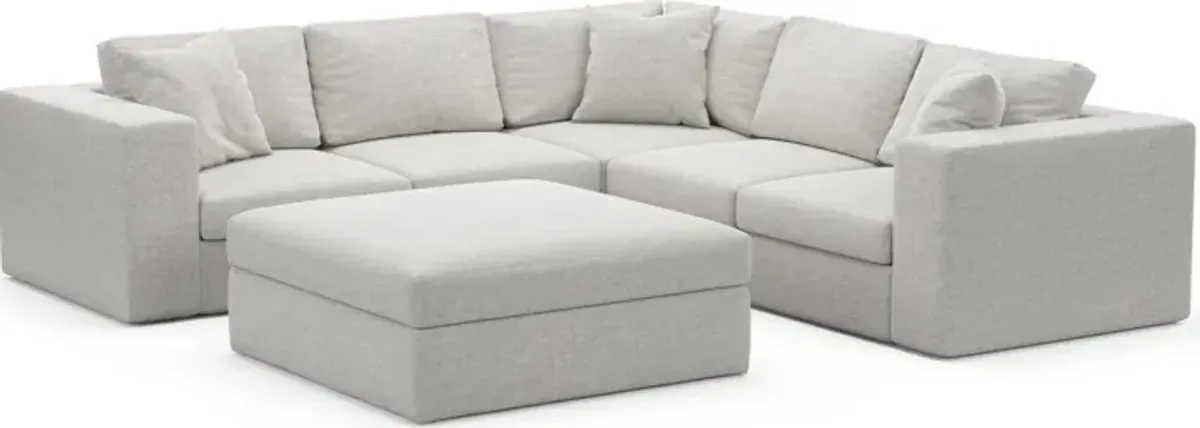 Collin Foam Comfort 5-Piece Sectional and Ottoman - Adario Fog