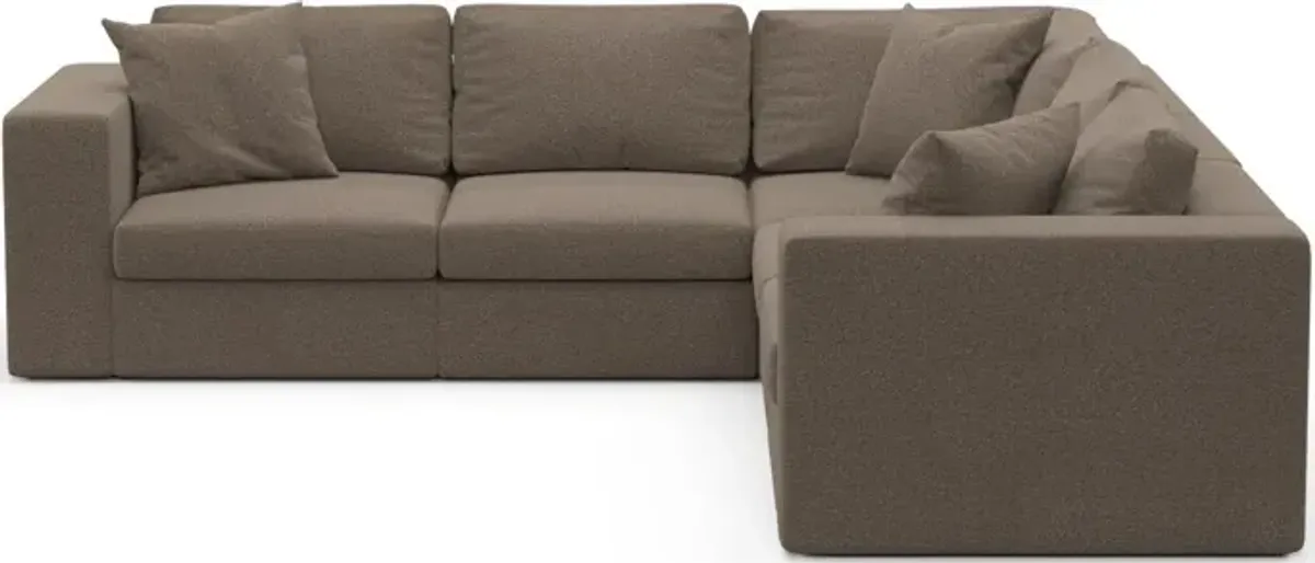 Collin Hybrid Comfort 5-Piece Sectional - Liv Umber