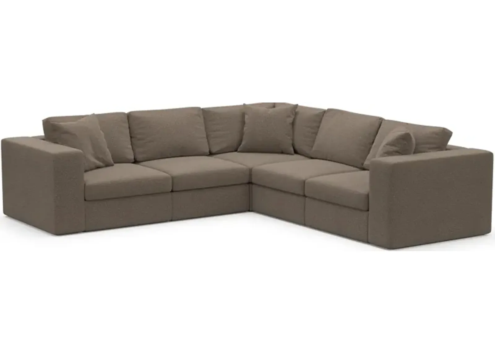 Collin Hybrid Comfort 5-Piece Sectional - Liv Umber