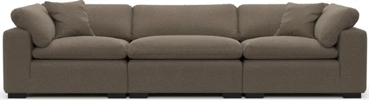 Plush Feathered Comfort 3-Piece Sofa - Liv Umber