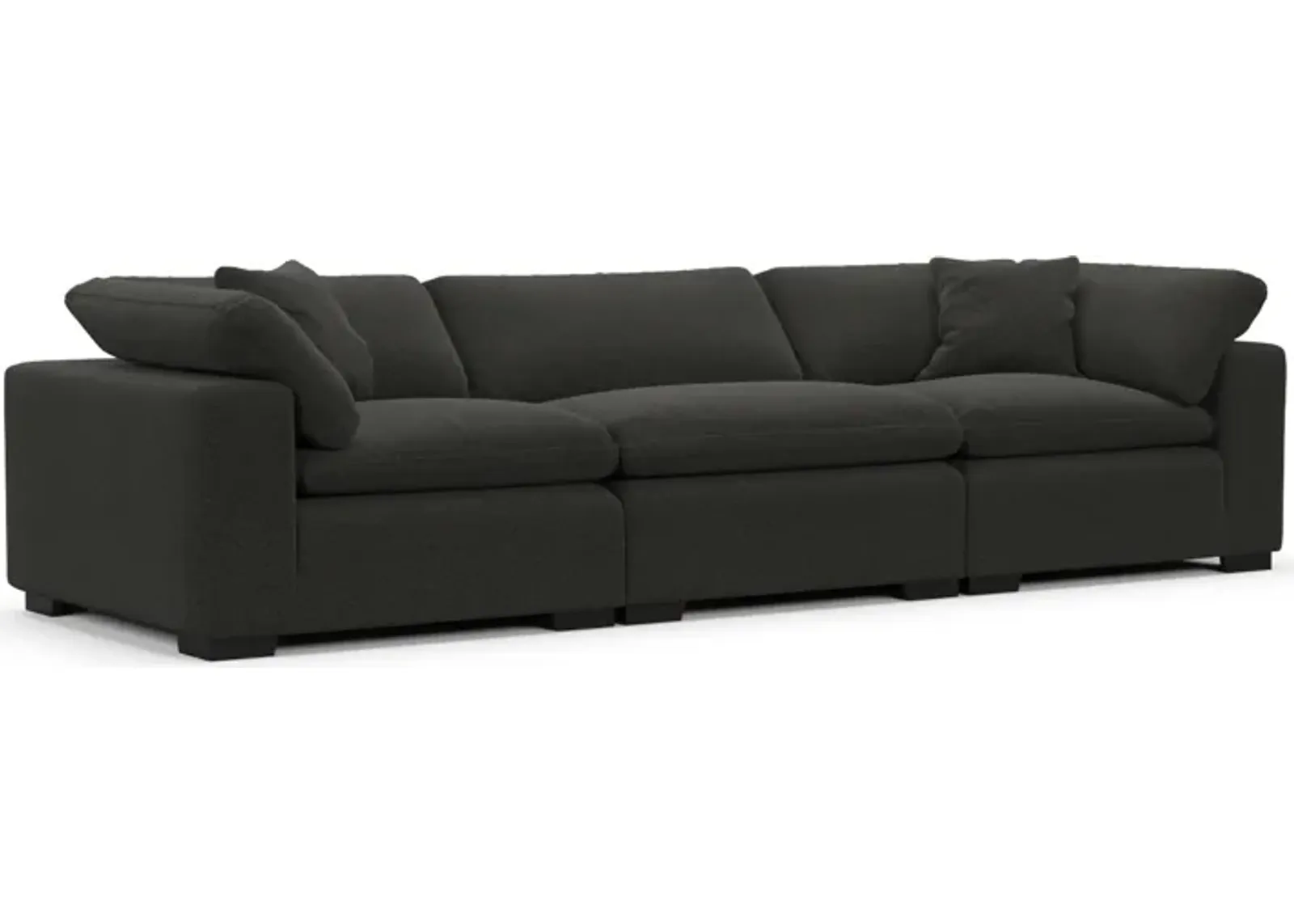 Plush Feathered Comfort 3-Piece Sofa - Liv Onyx