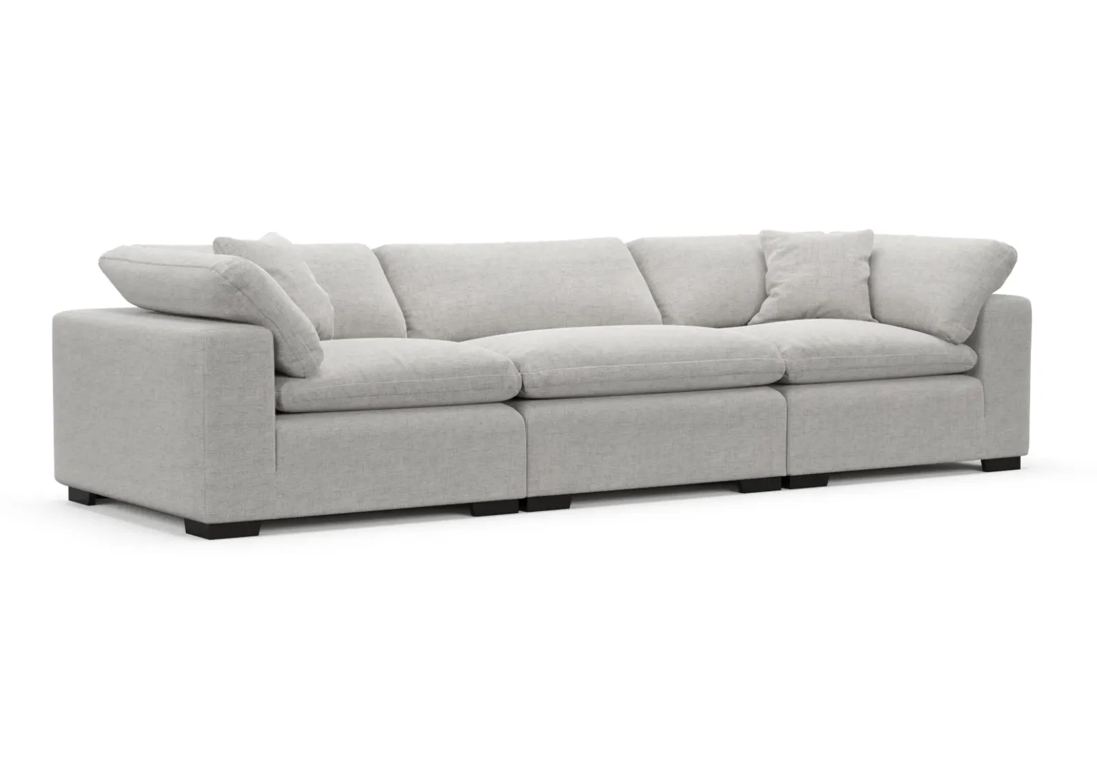 Plush Feathered Comfort 3-Piece Sofa - Adario Fog