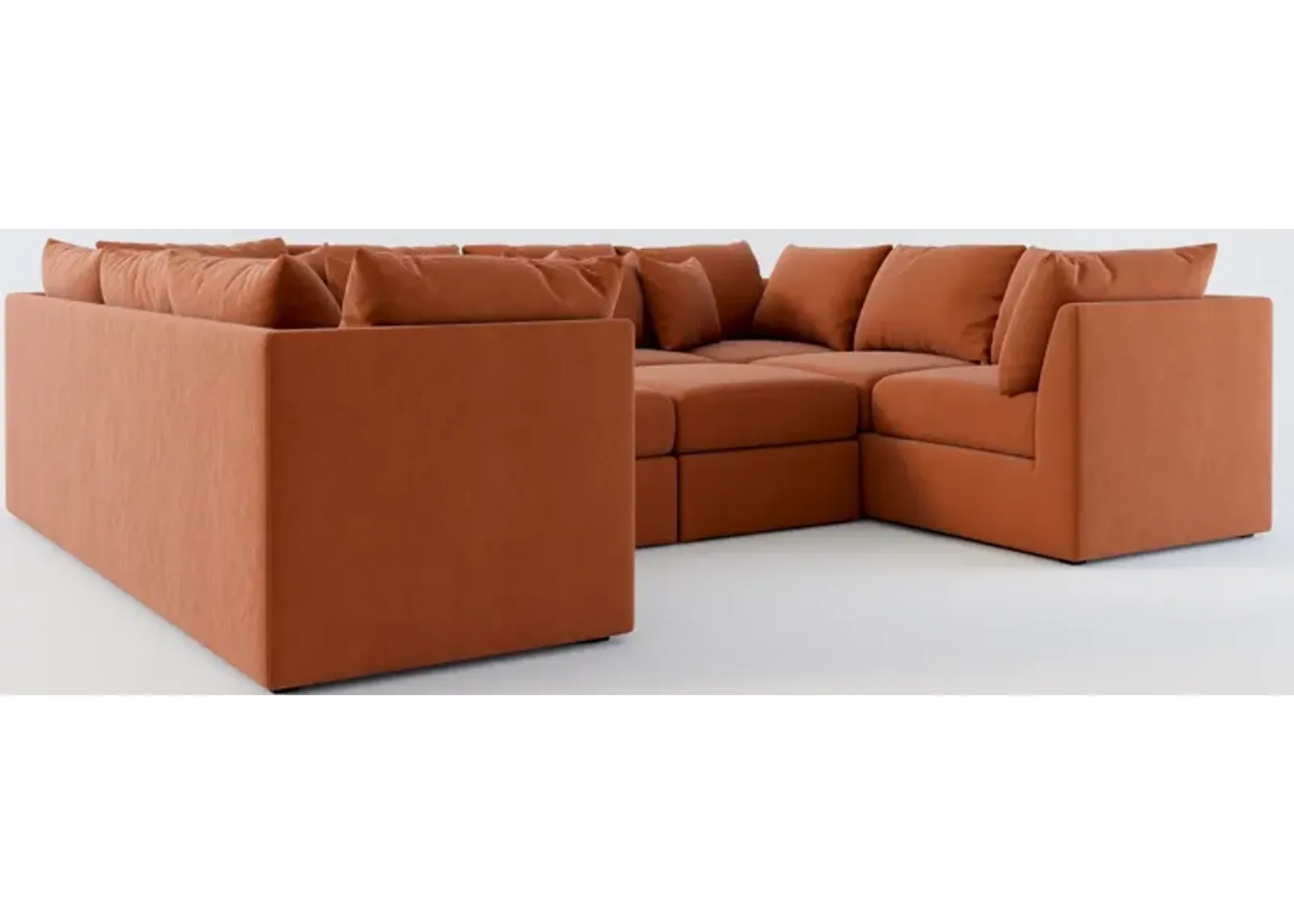 Nest Hybrid Comfort 5-Piece Pit Sectional - Merrimac Brick