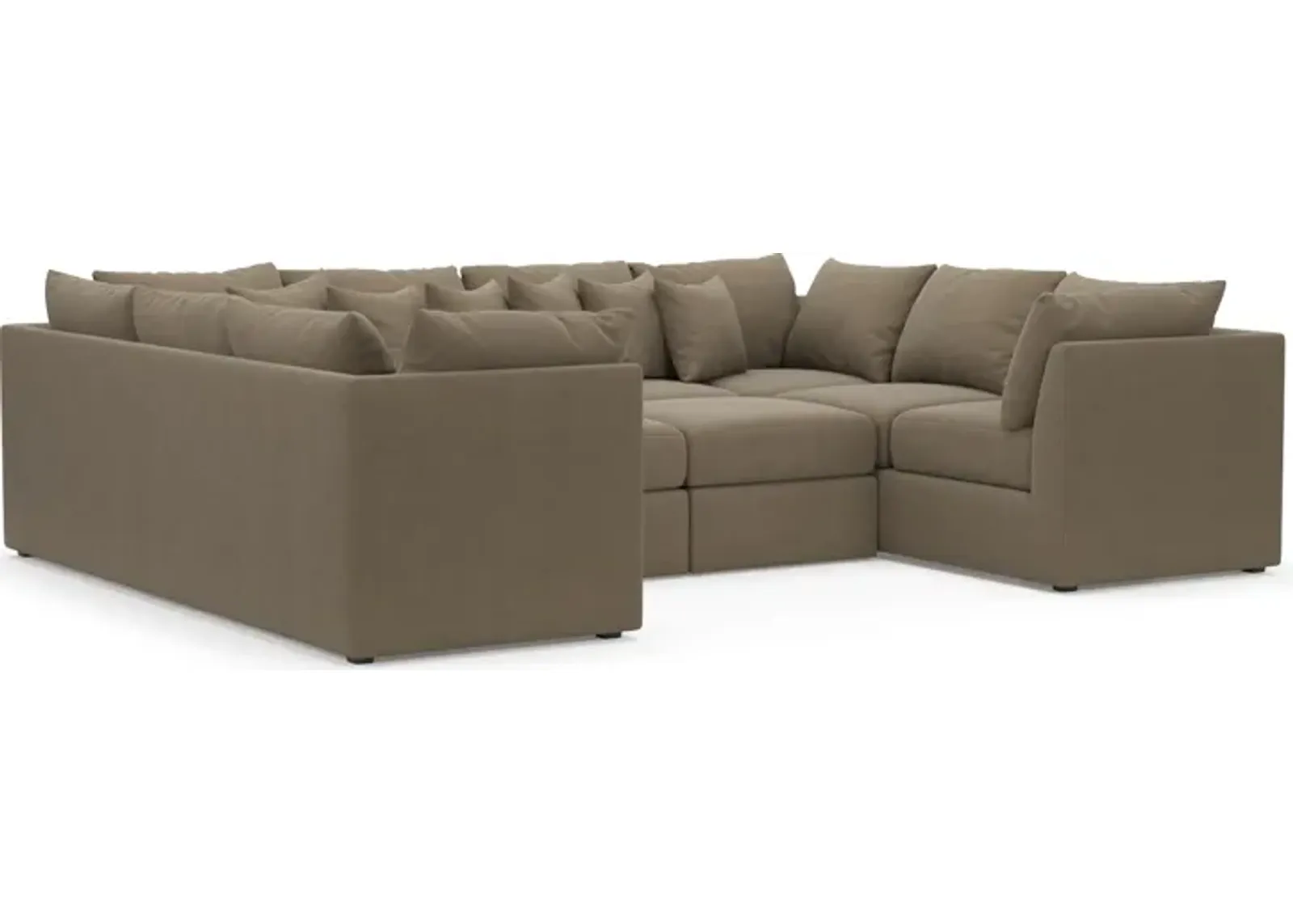 Nest Hybrid Comfort 5-Piece Pit Sectional - Merrimac Brownstone