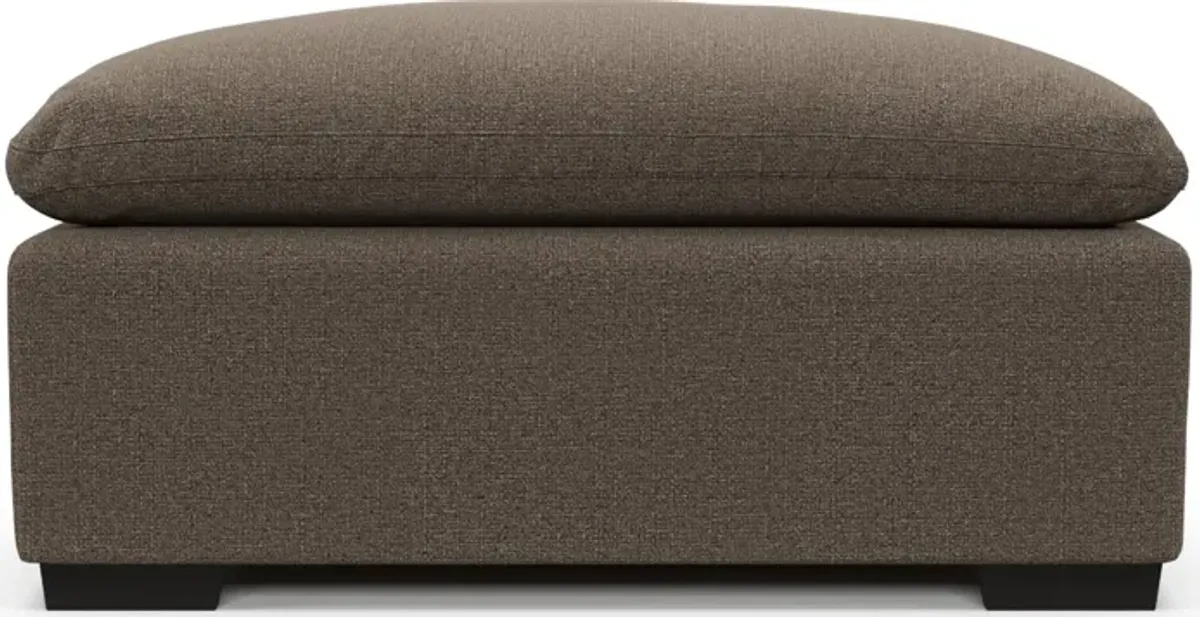 Plush Feathered Comfort Ottoman - Liv Umber