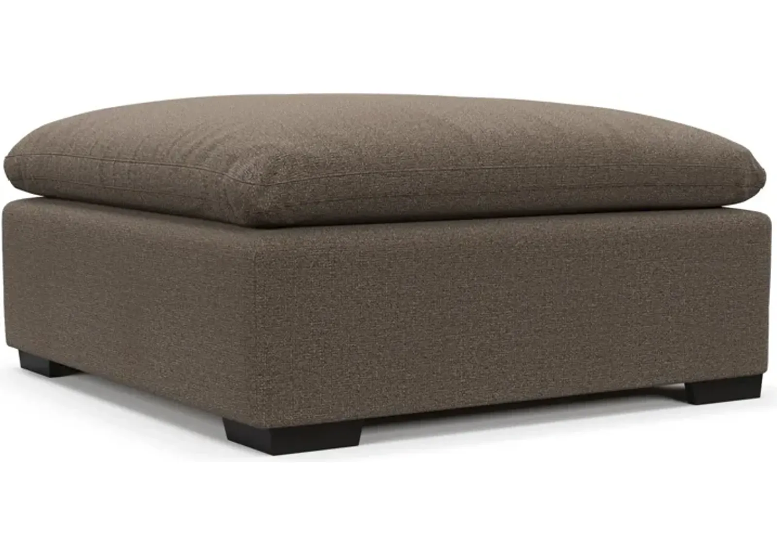 Plush Feathered Comfort Ottoman - Liv Umber