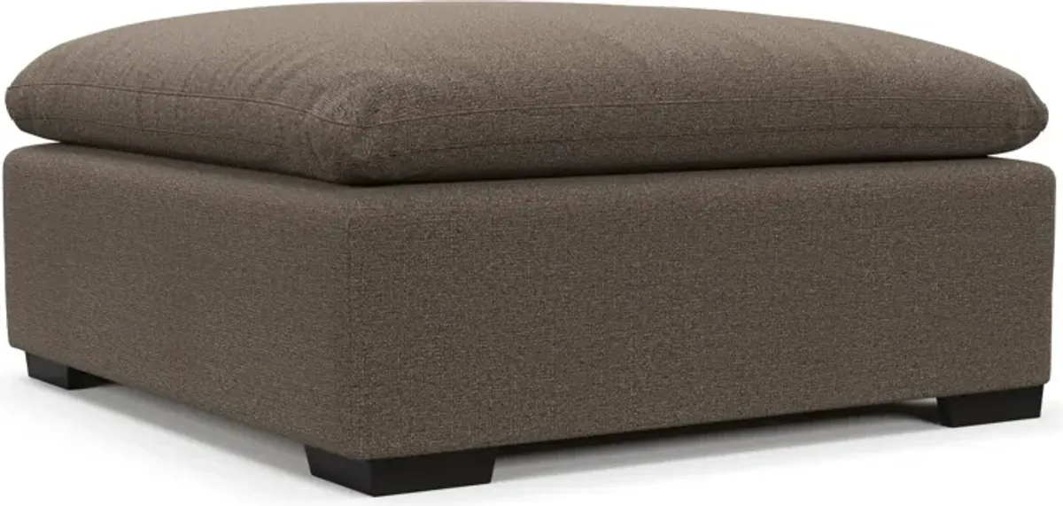 Plush Feathered Comfort Ottoman - Liv Umber