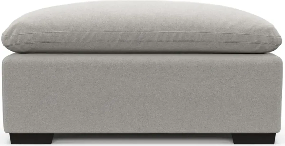 Plush Feathered Comfort Ottoman - Basker Dove