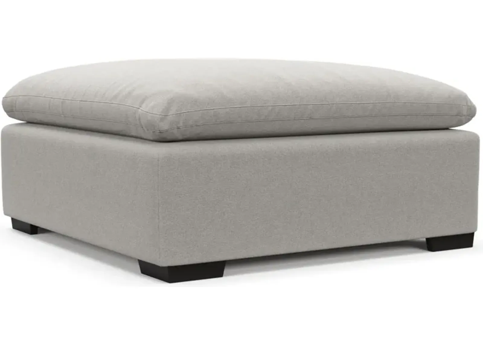 Plush Feathered Comfort Ottoman - Basker Dove