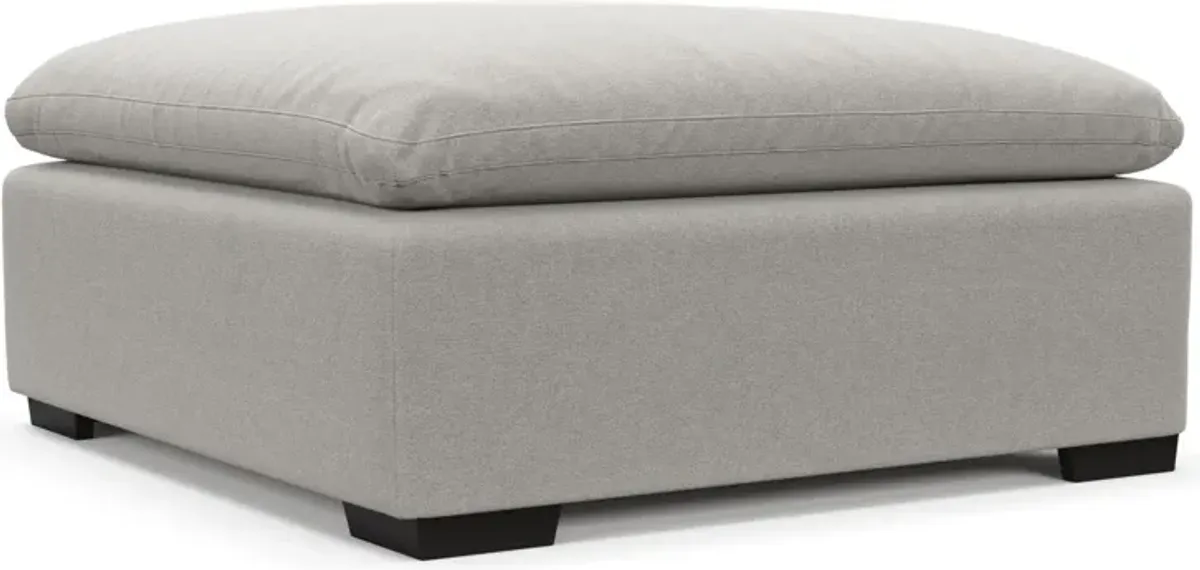 Plush Feathered Comfort Ottoman - Basker Dove