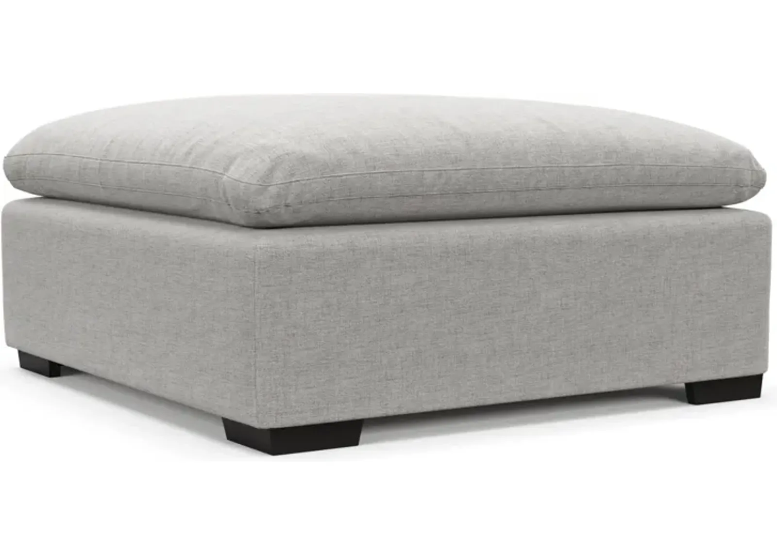 Plush Feathered Comfort Ottoman - Adario Fog