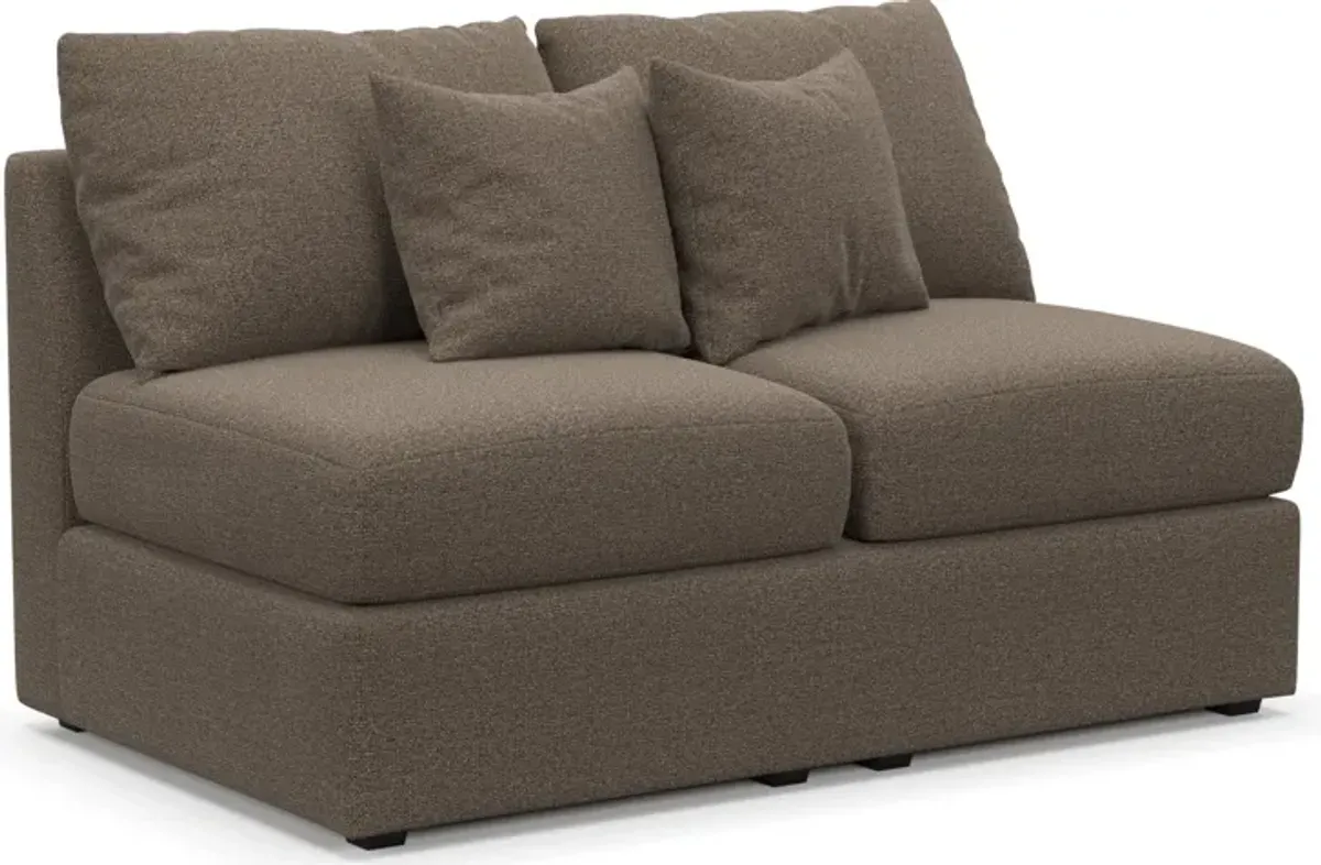 Nest Hybrid Comfort Armless Loveseat - Liv Umber