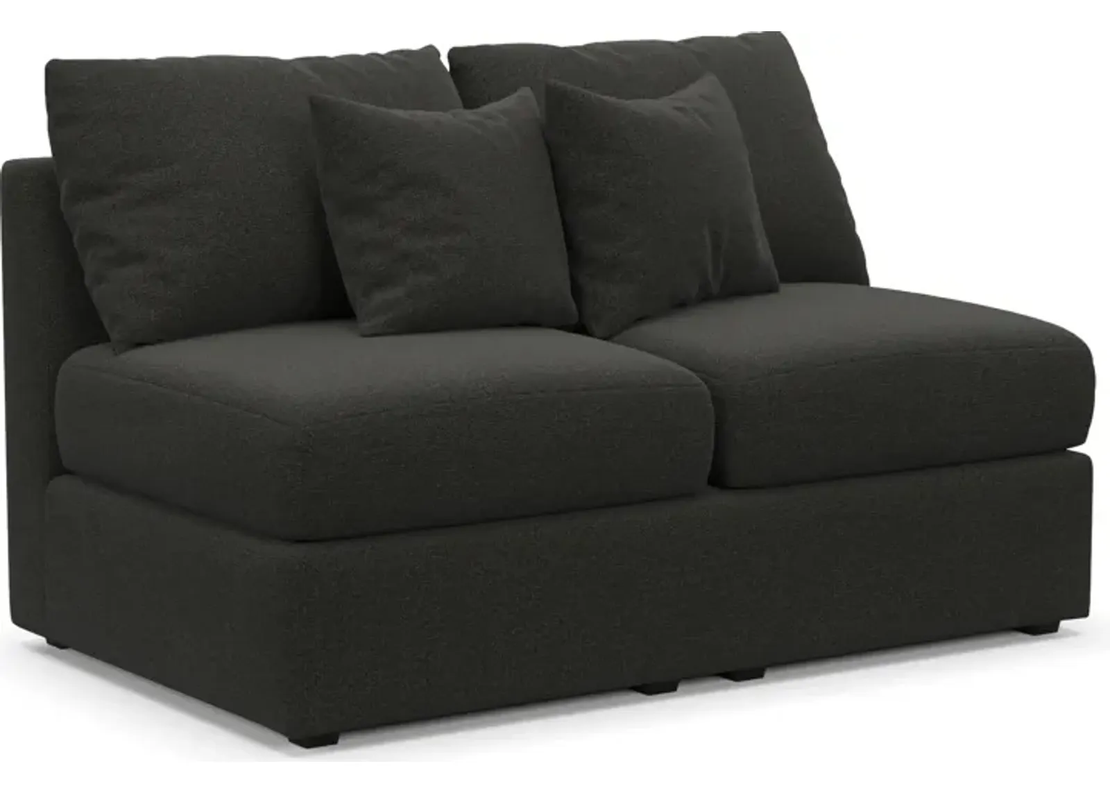 Nest Hybrid Comfort Armless Loveseat - Liv Onyx