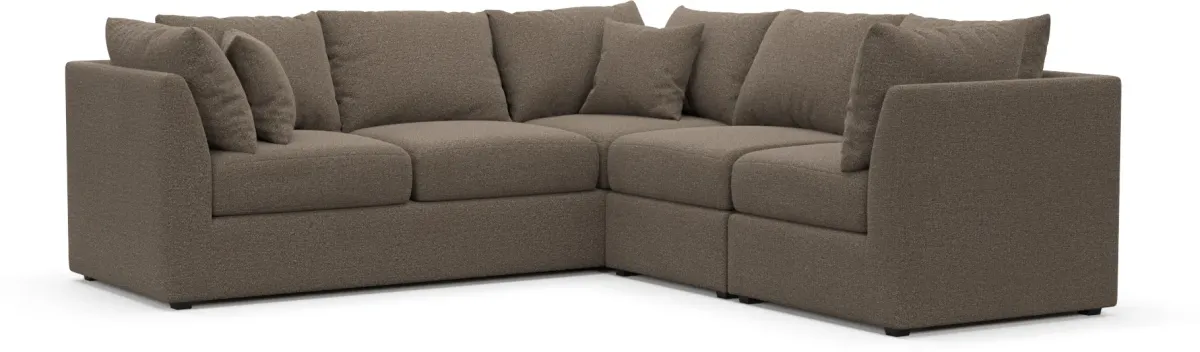 Nest Hybrid Comfort 3-Piece Small Sectional - Liv Umber