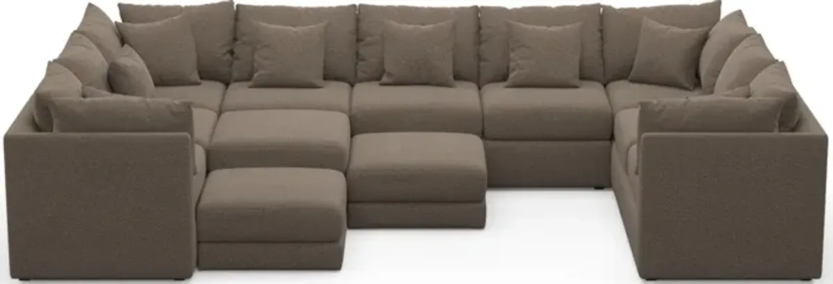 Nest Hybrid Comfort 9-Piece Large Pit Sectional - Liv Umber