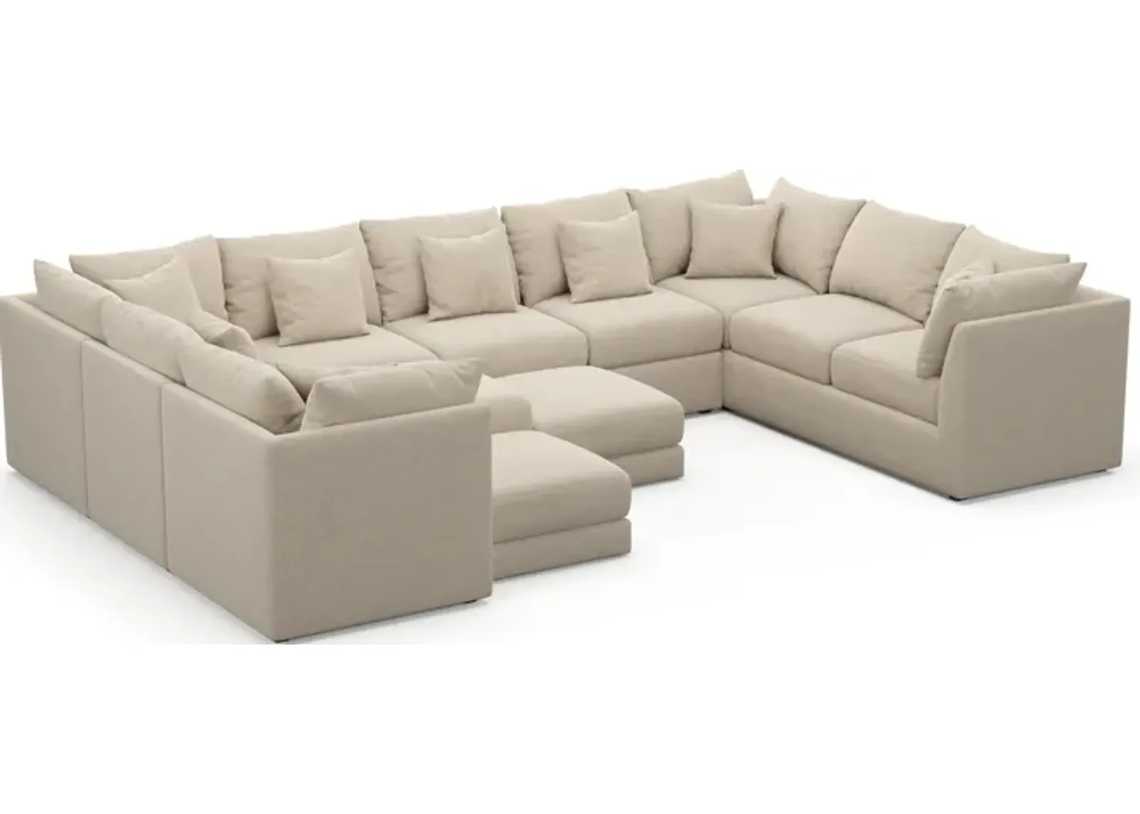 Nest Hybrid Comfort 9-Piece Large Pit Sectional - Basker Antique