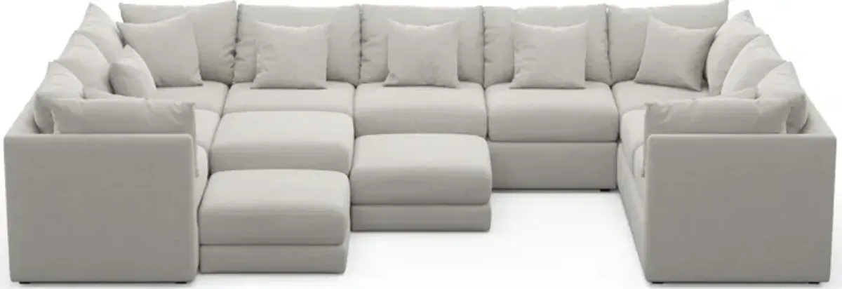 Nest Hybrid Comfort 9-Piece Large Pit Sectional - Basker Dove