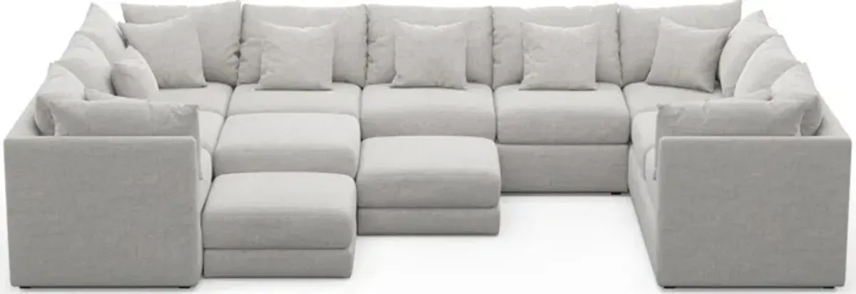 Nest Hybrid Comfort 9-Piece Large Pit Sectional - Adario Fog