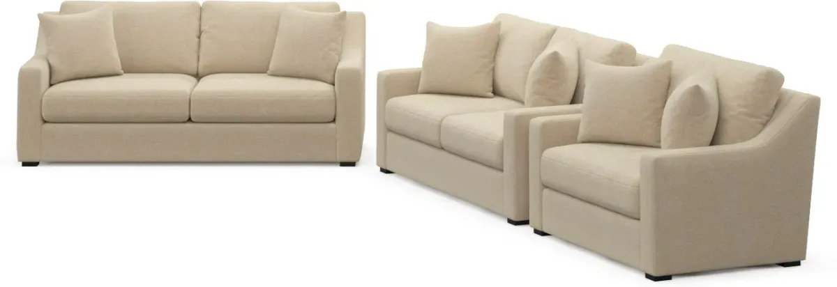 Dobson Foam Comfort 3 Pc. Living Room - Midcentury Sand
