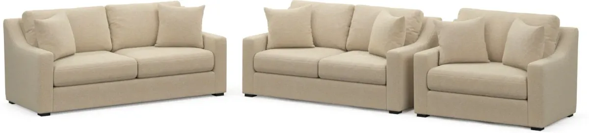 Dobson Foam Comfort 3 Pc. Living Room - Midcentury Sand