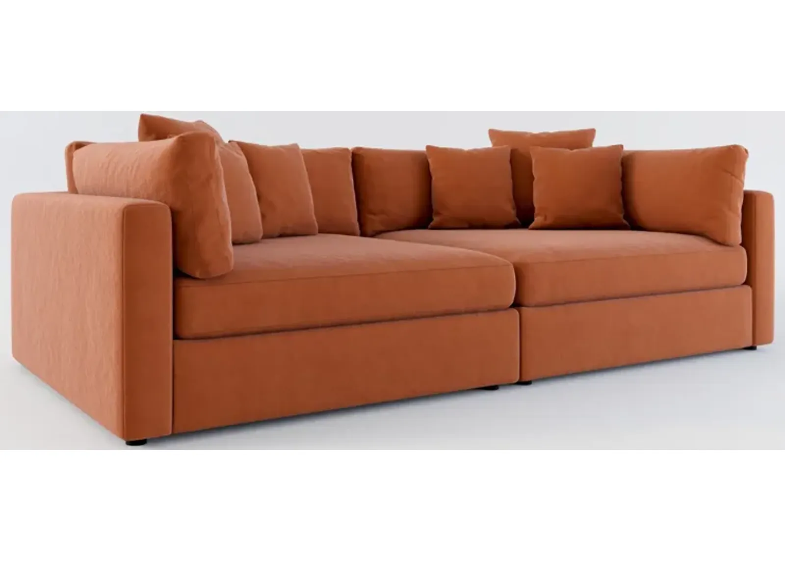 Haven Foam Comfort 2-Piece Media Sofa - Merrimac Brick