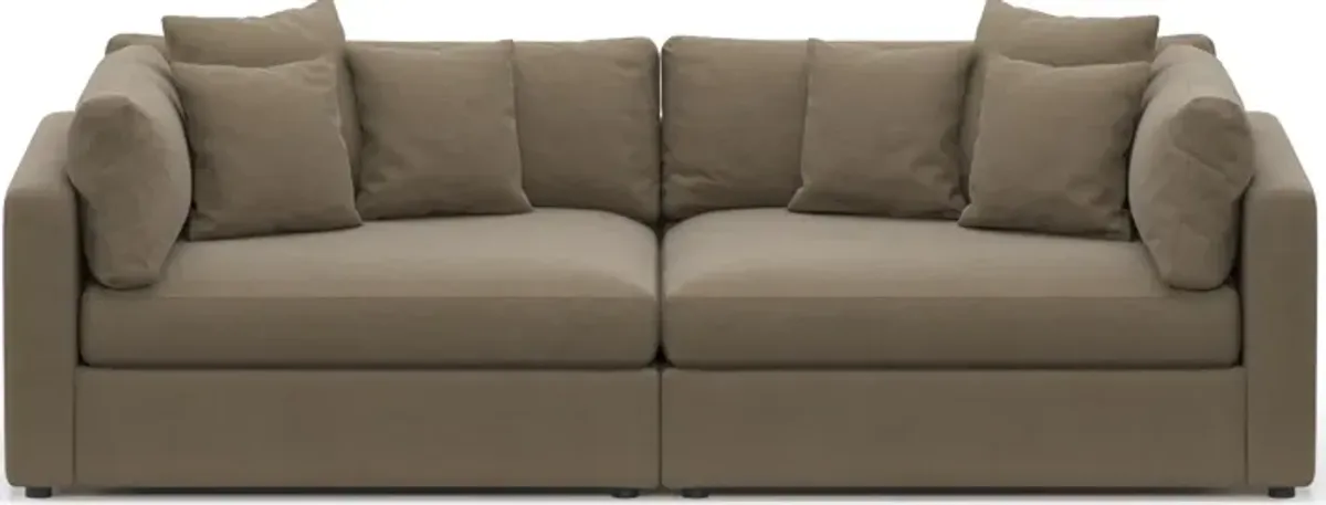 Haven Foam Comfort 2-Piece Media Sofa - Merrimac Brownstone