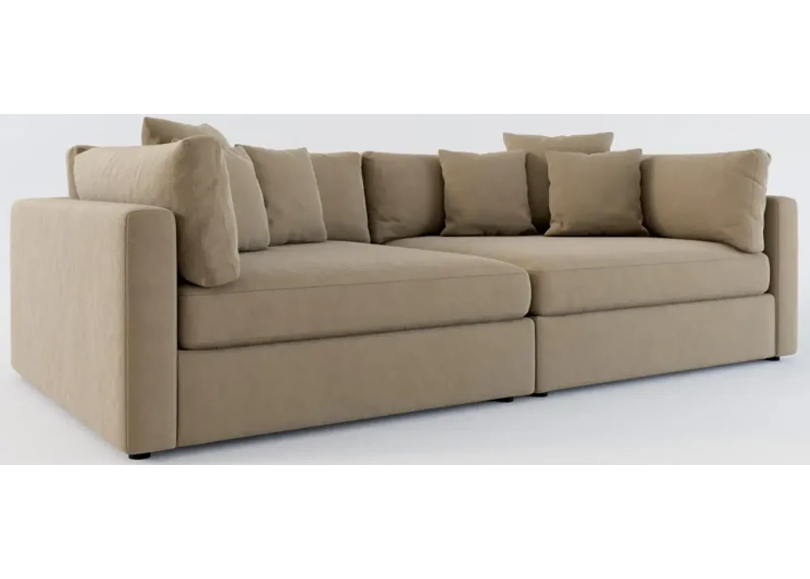 Haven Foam Comfort 2-Piece Media Sofa - Merrimac Brownstone