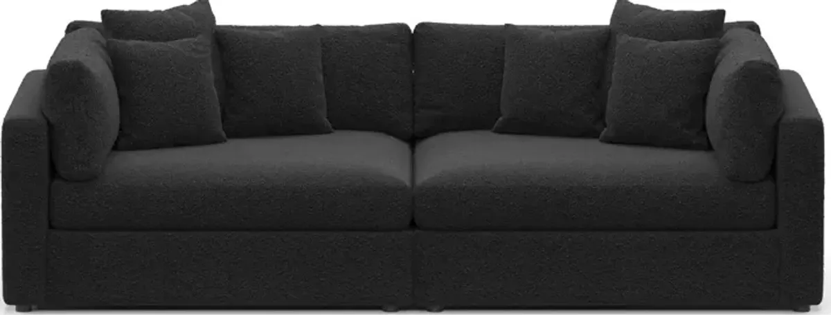 Haven Foam Comfort 2-Piece Media Sofa - Bloke Obsidian