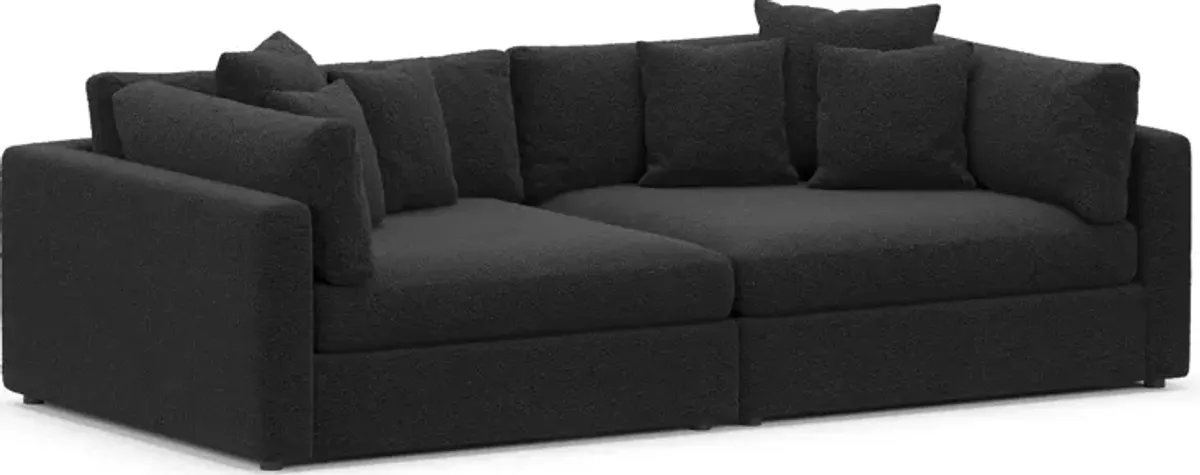 Haven Foam Comfort 2-Piece Media Sofa - Bloke Obsidian