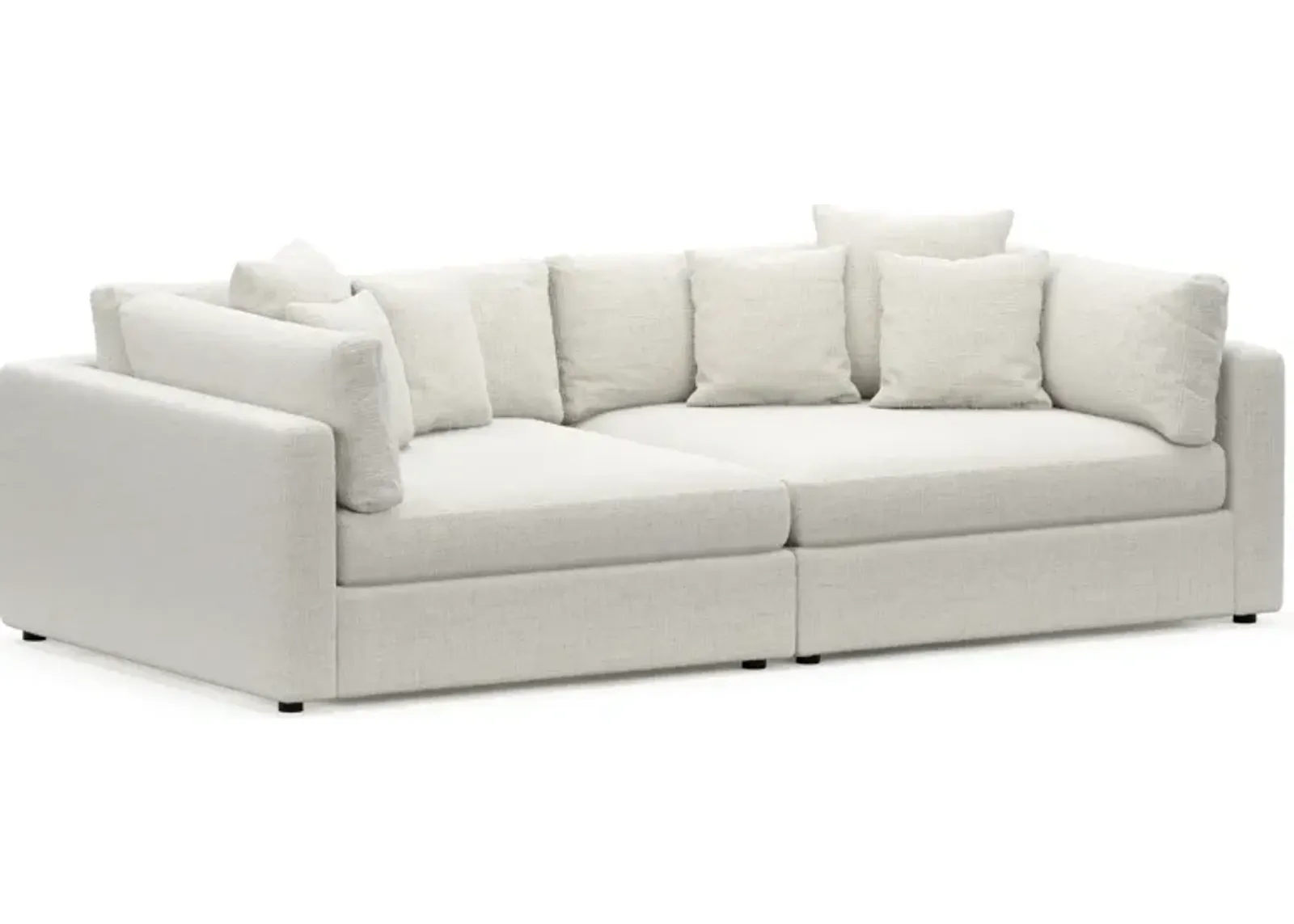 Haven Foam Comfort 2-Piece Media Sofa  - Bantu Pearl