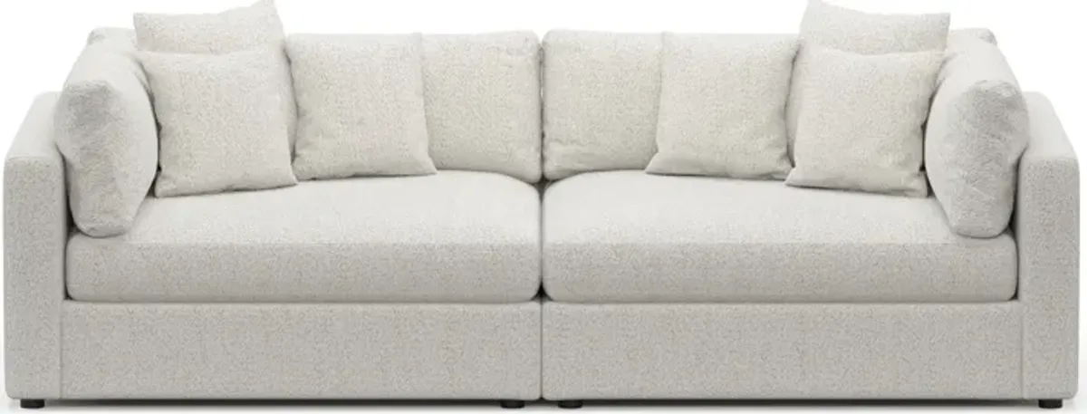 Haven Foam Comfort 2-Piece Media Sofa - River Rock Ivory