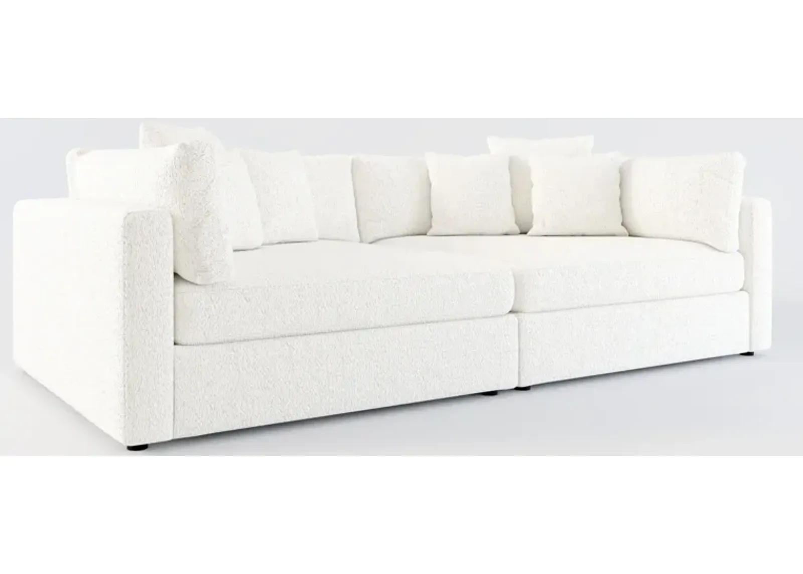 Haven Foam Comfort 2-Piece Media Sofa - River Rock Ivory