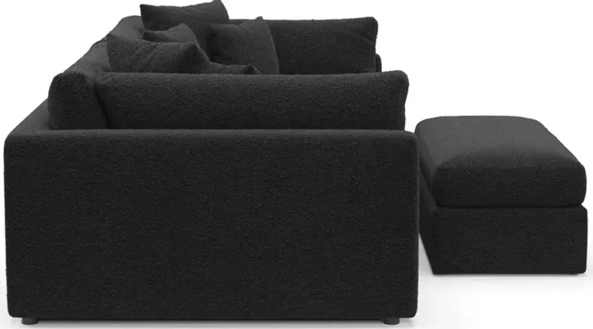 Haven Foam Comfort 2-Piece Media Sofa and Ottoman - Bloke Obsidian