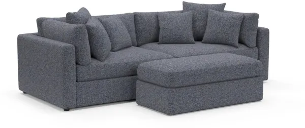 Sasha Foam Comfort Sectional - Haley Navy