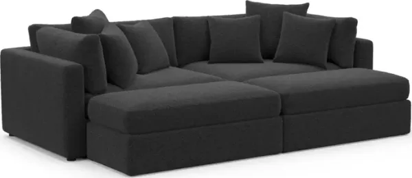 Sasha Foam Comfort Sectional - Bloke Obsidian