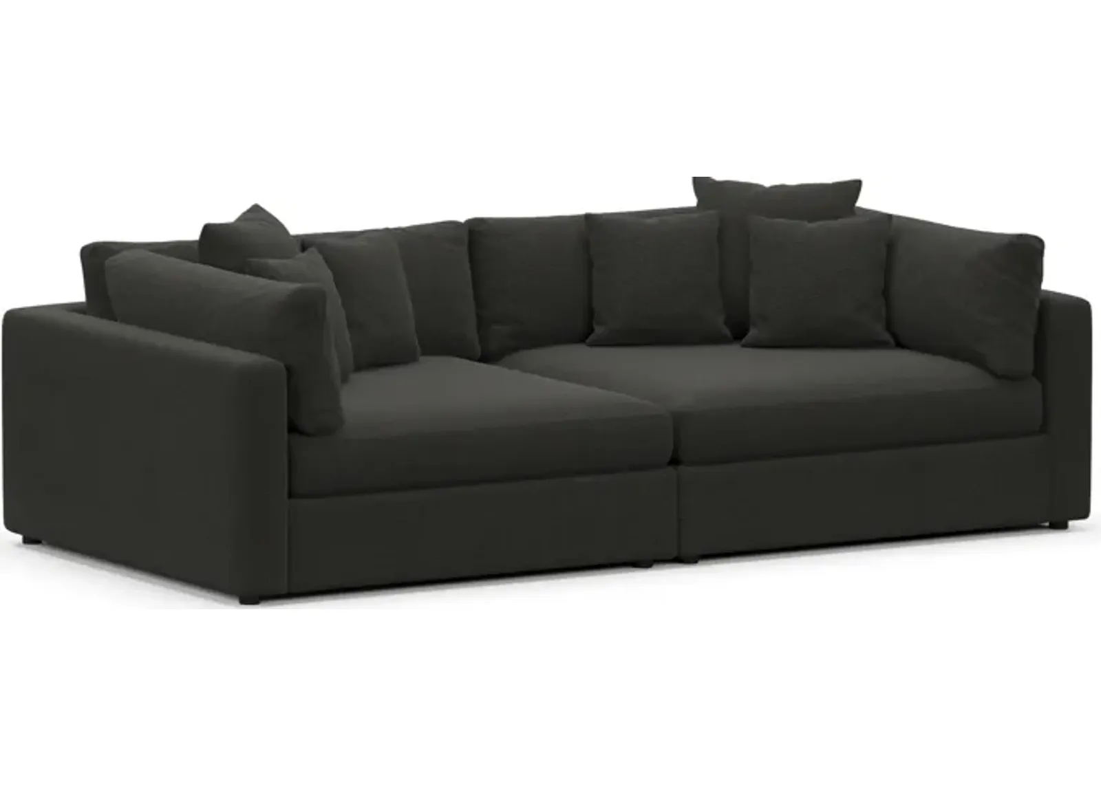 Haven Foam Comfort 2-Piece Media Sofa - Liv Onyx