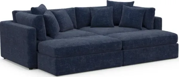 Sasha Foam Comfort Sectional - Sundar Navy