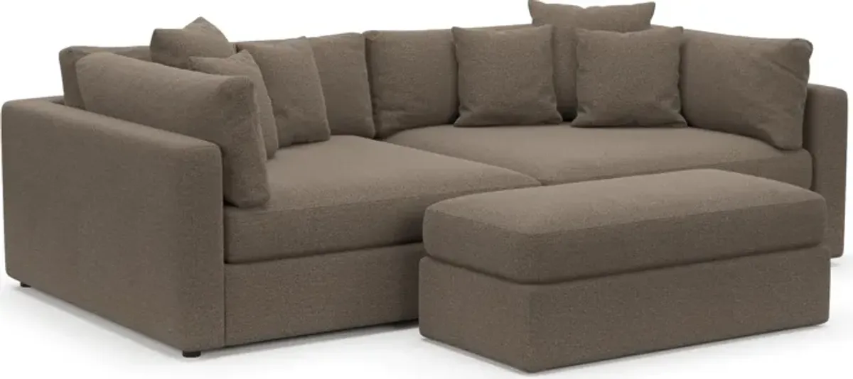 Haven Foam Comfort 2-Piece Media Sofa and Ottoman - Liv Umber